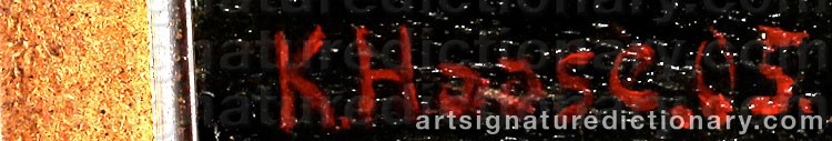 Authentic signature by Kurt HAASE-JASTROW on  artwork