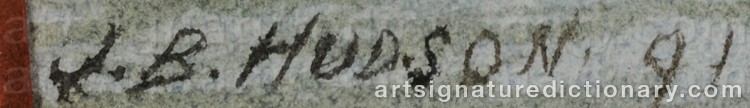 Authentic signature by John Bradley HUDSON on Painting/Watercolour artwork