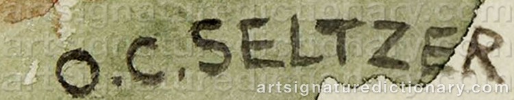 Authentic signature by Olaf Carl SELTZER on Painting/Watercolour artwork