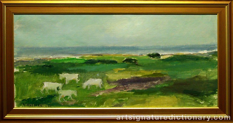 Close-up details showing Gustav RUDBERG signature forgery characteristics