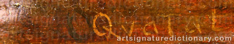 Authentic signature by Anton QUATAL on  artwork