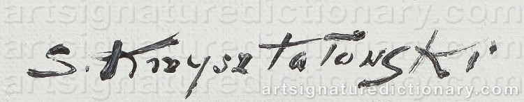 Authentic signature by Stanislaw KRZYSZTALOWSKI on  artwork