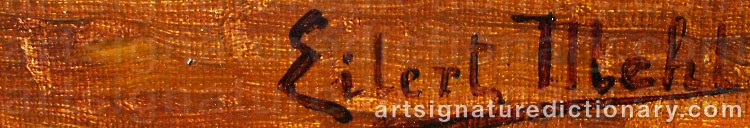 Authentic signature by Eilert MEHL on  artwork