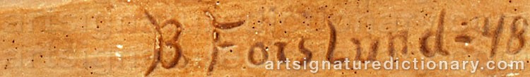 Signature by Bror FORSLUND