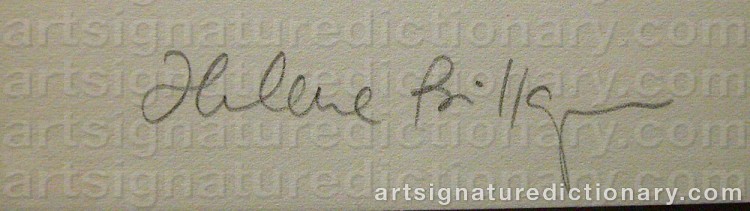 Authentic signature by Helene BILLGREN on  artwork