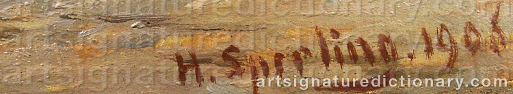 Authentic signature by Heinrich SPERLING on  artwork