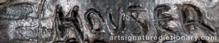 Authentic signature by Allan C. HOUSER on Sculpture artwork