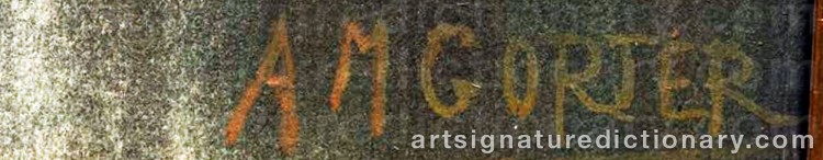 Authentic signature by Arnold Marc GORTER on  artwork