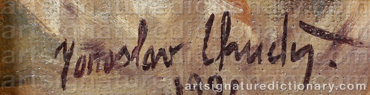 Authentic signature by Jaroslaw CHUDY on Painting/Watercolour artwork