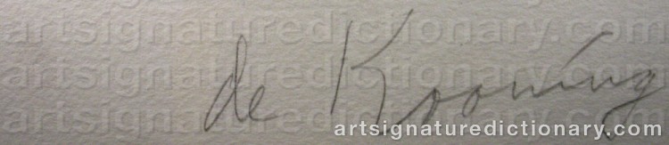 Signature by Willem De KOONING