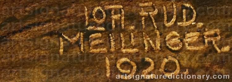 Authentic signature by Lothar Rudolf MEILINGER on  artwork
