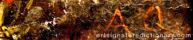 Authentic signature by August QUERFURT on  artwork