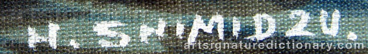 Authentic signature by H. SHIMIDZU on  artwork