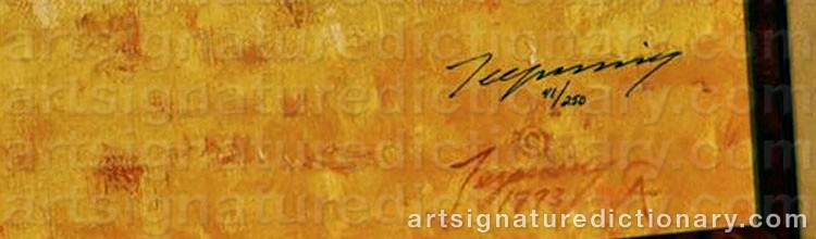 Authentic signature by Howard A. TERPNING on Drawing/Graphic/Print artwork