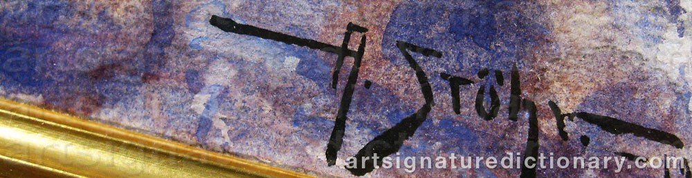 Authentic signature by Alvin STÖHR on  artwork
