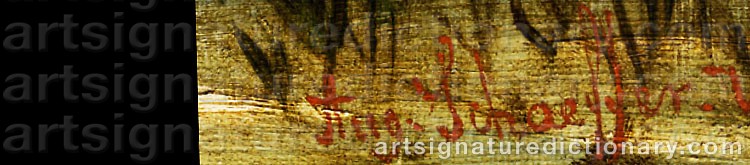 Authentic signature by August SCHAEFFER VON WIENWALD on artwork