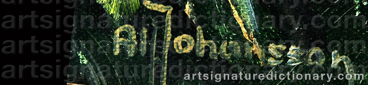 Authentic signature by Alf JOHANSSON on artwork