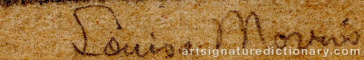 Authentic signature by Louise MORRIS on  artwork