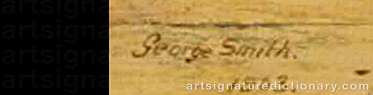 Authentic signature by George SMITH on  artwork