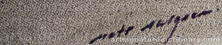 Authentic signature by Mats AHLGREN on  artwork