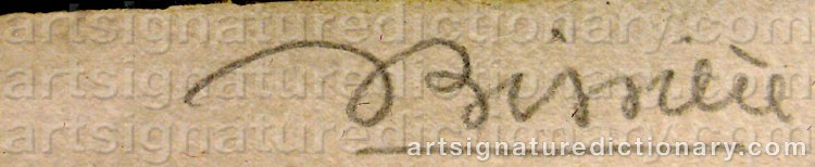 Authentic signature by Roger BISSIERE on artwork