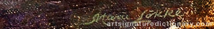 Authentic signature by Marie LØKKE on  artwork