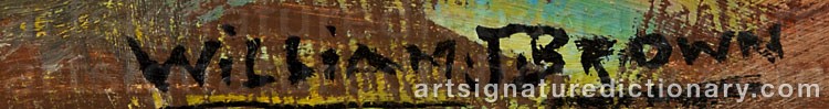 Authentic signature by William Joseph BROWN on artwork
