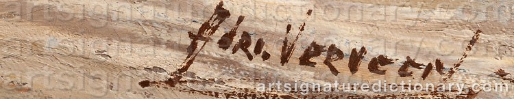 Authentic signature by Adrie VERVEEN on  artwork