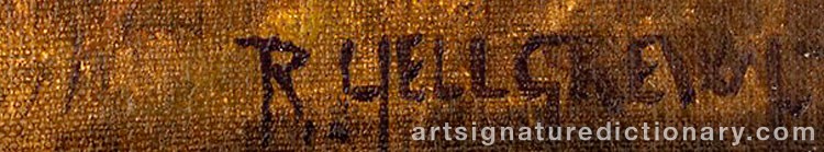 Authentic signature by Rudolf HELLGREWE on artwork