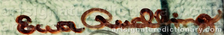 Authentic signature by Ewa RUDLING on artwork