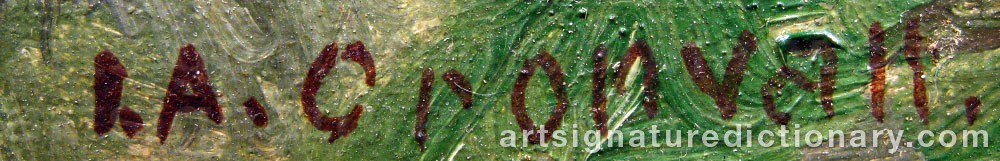 Authentic signature by I. A. CRONVALL on  artwork