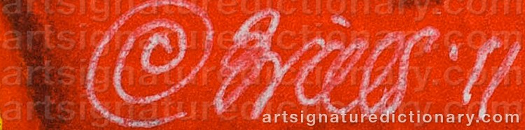 Authentic signature by Clemens BRIELS on Painting/Watercolour artwork