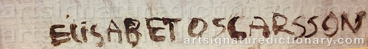 Authentic signature by Elisabet OSCARSSON on artwork