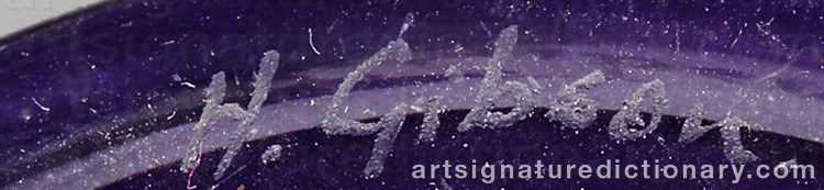 Authentic signature by Helena GIBSON on artwork
