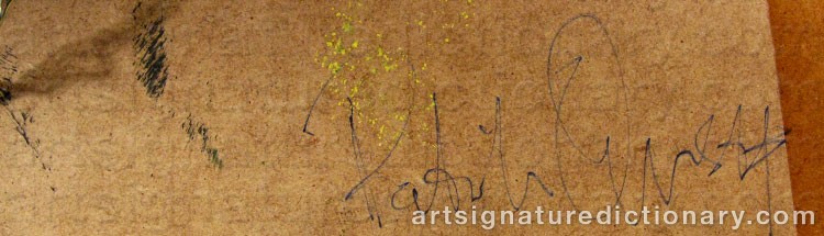 Authentic signature by Patrik QVIST on Painting/Watercolour artwork