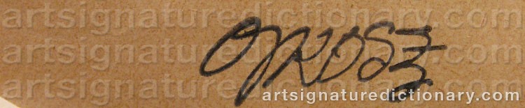 Authentic signature by George GROSZ on artwork