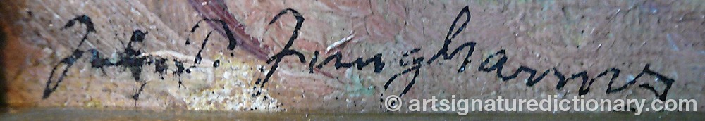 Authentic signature by Julius Paul JUNGHANNS on  artwork