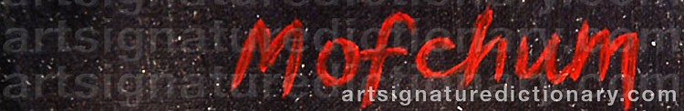 Authentic signature by Gerald MOFCHUM on  artwork