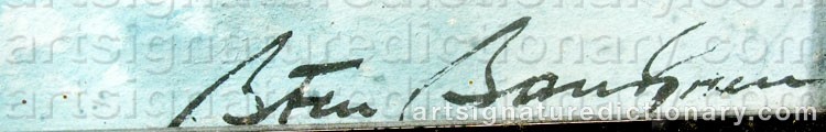 Authentic signature by Sten SANDGREN on  artwork