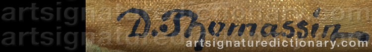 Authentic signature by Désiré THOMASSIN on artwork