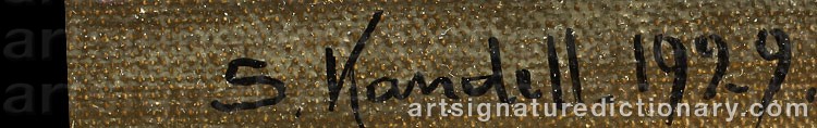Authentic signature by S. KANDELL on  artwork