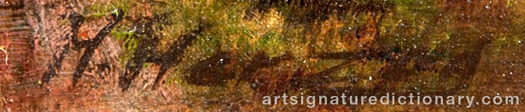 Authentic signature by Hermann Ottomar HERZOG on Painting/Watercolour artwork