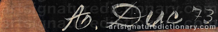 Authentic signature by Antoine DUC on  artwork