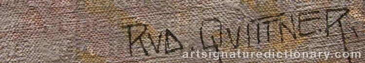 Authentic signature by Rudolf QUITTNER on  artwork