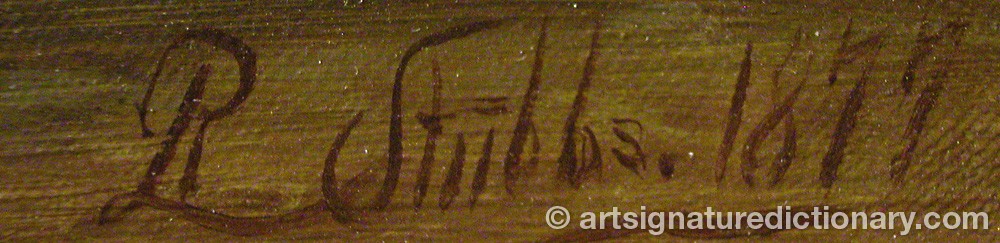 Authentic signature by R STUBBS on  artwork