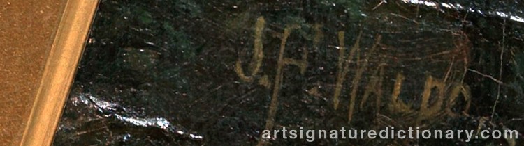 Authentic signature by John Franklin WALDO on  artwork