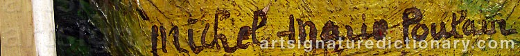 Authentic signature by Michel Marie POULAIN on  artwork