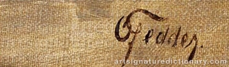 Authentic signature by Otto FEDDER on  artwork