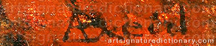 Authentic signature by Archibald David REID on Painting/Watercolour artwork