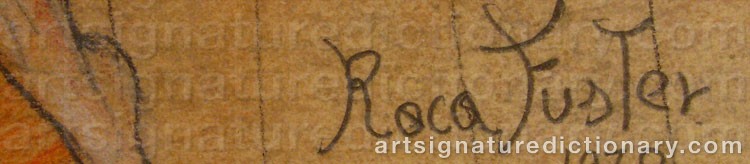 Authentic signature by Miguel Roca FUSTER on  artwork